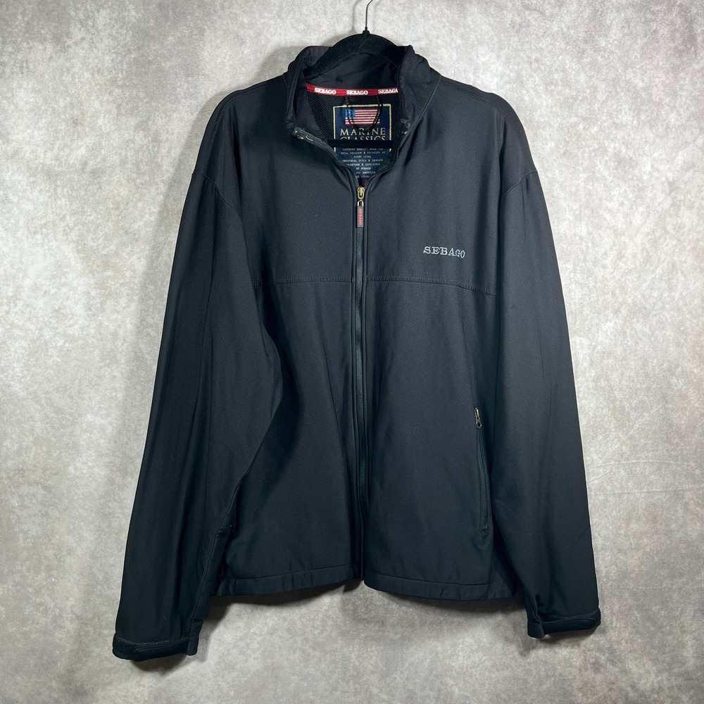 Sebago Marine Classics Jacket Mens 2XL Black Full Zip Outdoor Casual Workwear